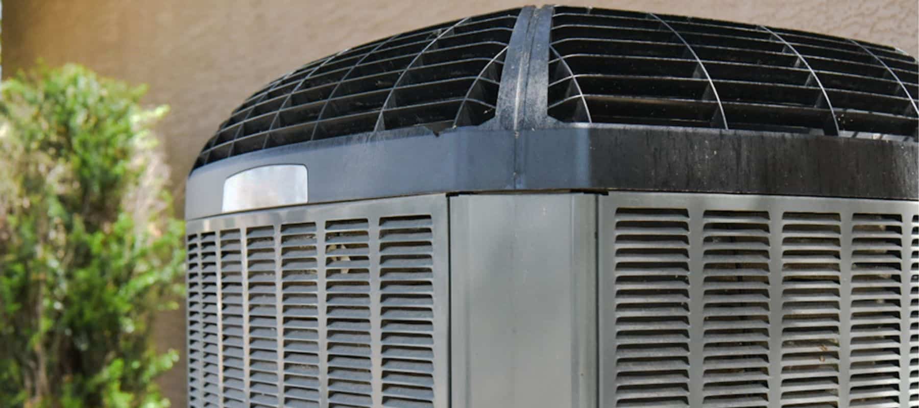 close up of a hvac unit during the summer time