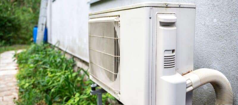heat pump installed outside of a home