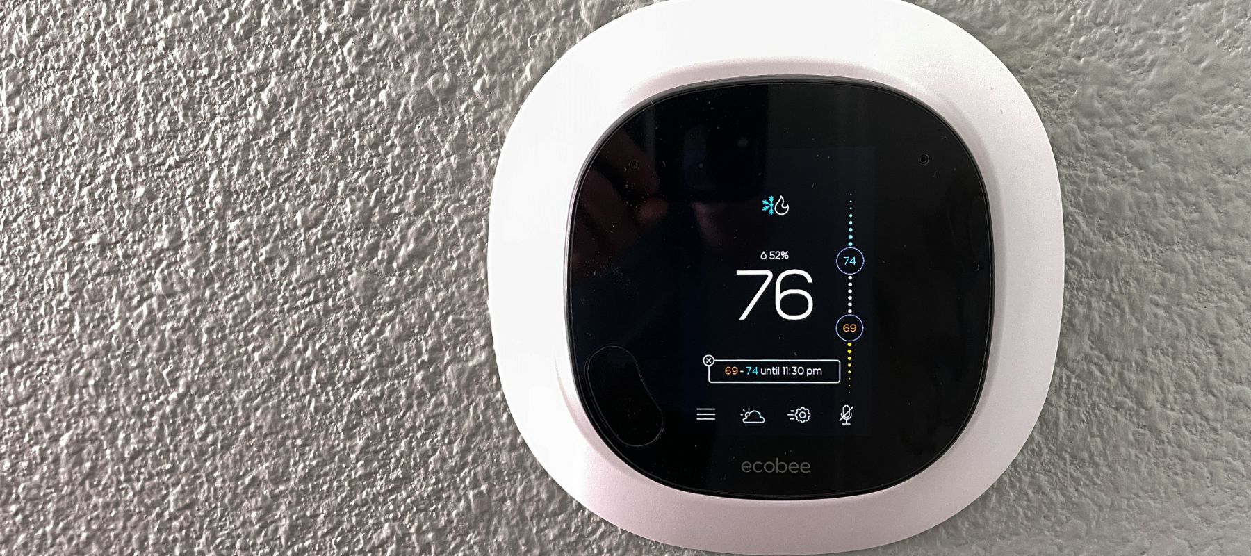 ecobee thermostat installed in a college station home