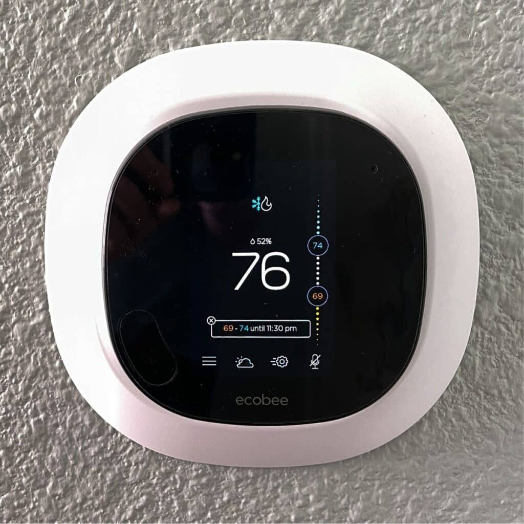 close up of an ecobee thermostat